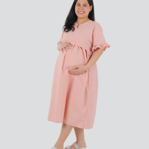 Eliana Maternity and Nursing Dress - Blush, Medium
