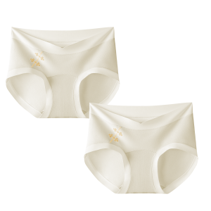 Ultra Soft Antibacterial Low-waist Maternity Panty (2-in-1) - Champagne + Champagne, XXL