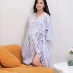Maternity Hospital Robe - Purple Bloom